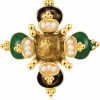 Yumikoo Retro Pearl Cross Brooch Pins For Women Fashion New