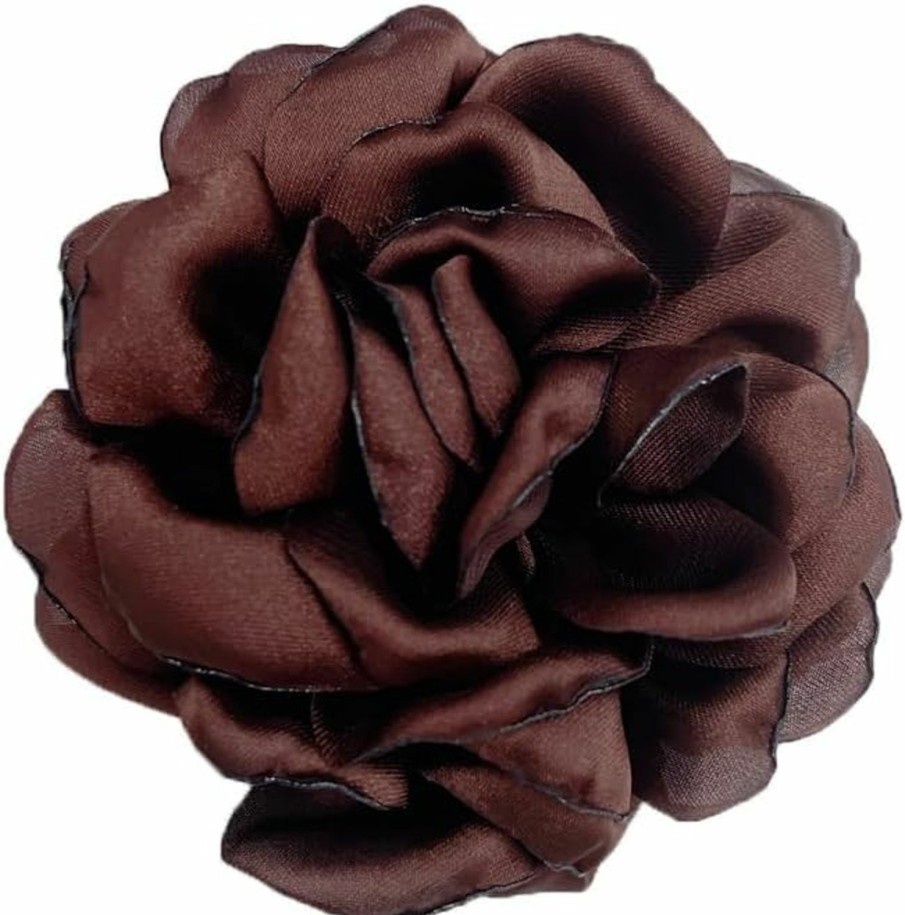 NewZenro Dainty Peony Flower Brooches Pins Delicate Chiffon Rose Flower Brooch Classic For Wedding Party Dance Banquet For Women Ladies Elegant Lapel Pins Dress Suit Ceremony Clothes Accessories Jewelry Valentine'S Day Christmas Gifts 95Mm Hot