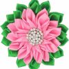 Scwasen Sorority Brooch Pin For Women Greek Sorority Paraphermalia Gift,Stain 5.5 Inches Pearl Flower Pin, Pink And Green Jewelry Birthday Gift Best