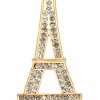 Gyn&Joy Gyn&Joy Clear Crystal Cz Paris Eiffel Tower Fashionable Jewel Pin Brooch Hot