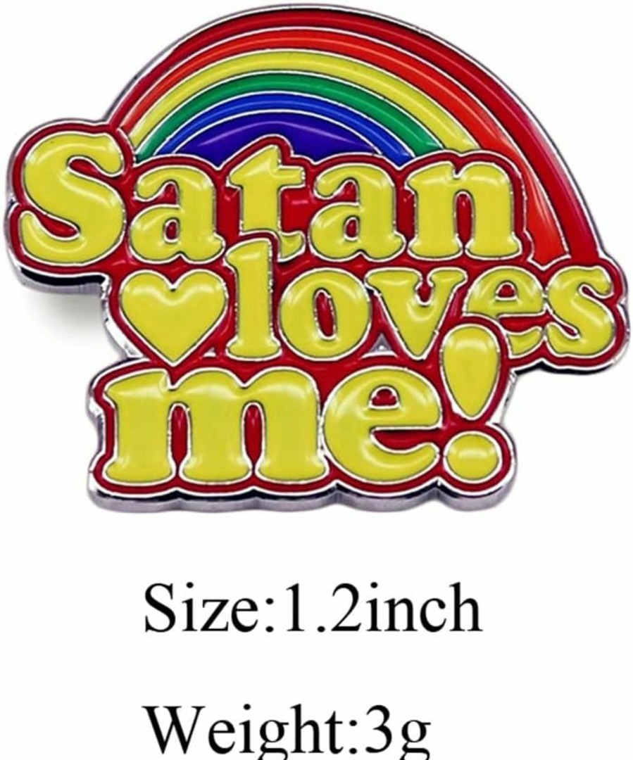 QUREZA Satan Loves Me Brooch Metal Creative Badge Satan Loves Me Iridescent Hard Enamel Pin Be A Good Luciferian Follower For Atheists And Mystics Suitable For Hats Jackets Canvas Bags Best