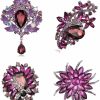 Ezing Ezing 4Pcs Purple Crystal Rhinestone Brooches For Wedding Bouquet Decoration Wholesale