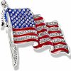 HETICA Hetica Enamel Usa American Flag Brooch Pin, Crystal American Flag Pin For Clothes Scarf Bag Hat, Lapel Us Brooches Patriotic Medal Brooches Men And Women'S Birthday Gifts Best