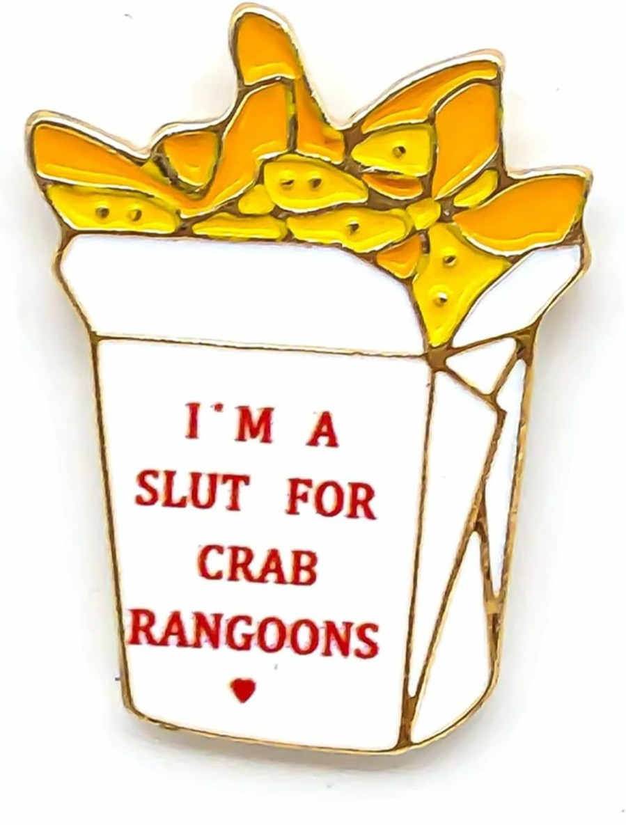 SKYFENGCN I'M A Slut For Crab Rangoons Pin - Fun Series - Enamel Lapel Pin - Plated Badge For Clothing, Bags, And Lanyards Best