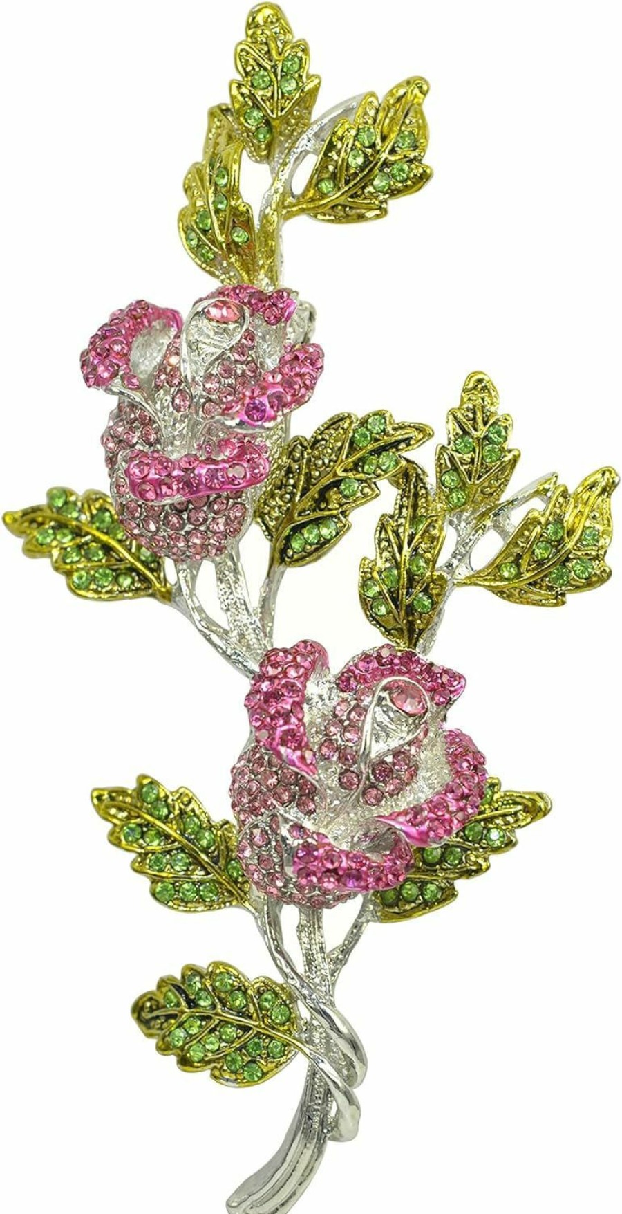 Gyn&Joy Gyn&Joy Women'S Austrian Crystal Bridal Eternity Rose Flower Brooch Hot