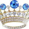 Navachi Navachi 18K Gold Plated Multicolor Crystal Royal Crown Brooch Pins Best