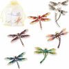 Apol 6 Pcs Dragonfly Themed Enamel Crystal Rhinestones Brooch Pin Women Jewelry Clothes Dress Scarf Decoration Lapel Pin New