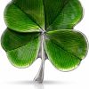 DANFORTH Danforth Green Four Leaf Clover Lapel Pin, Shamrock Pin, Handcast Pewter Lapel Pin, 3/4\", Made In Usa Clearance