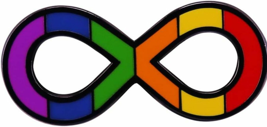 LATINDAY Autistic Acceptance Infinity Symbol Enamel Pin Badge Autism Pride Rainbow Brooch Pin Autism Lgbt Brooch Gay Lesbian Celebrate Neurodiversity Lapel Pin New