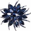 Merdia Merdia Flower Brooches Pin For Women Brides Created Crystal Brooch Blue Clearance