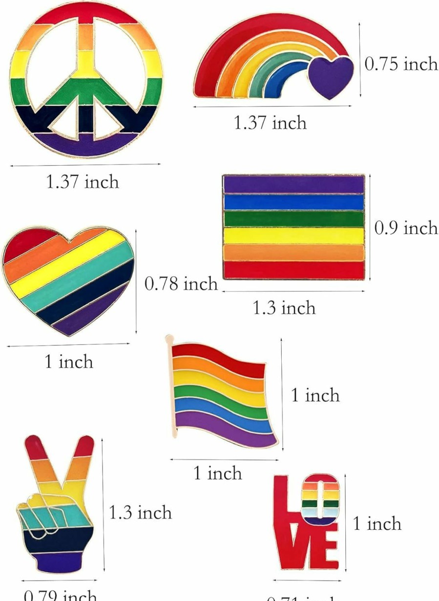 Aflyu 14 Pieces Gay Pride Rainbow Brooch Pins Lgbt Lapel Button Pins For Clothes And Bags Clearance