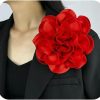 hadico Camellia Flower Brooches And Pins For Women Elegant Floral Brooch Pins Large Corsage Red Fabric Flowers For Dresses Weddings Prom Dance Party Hot