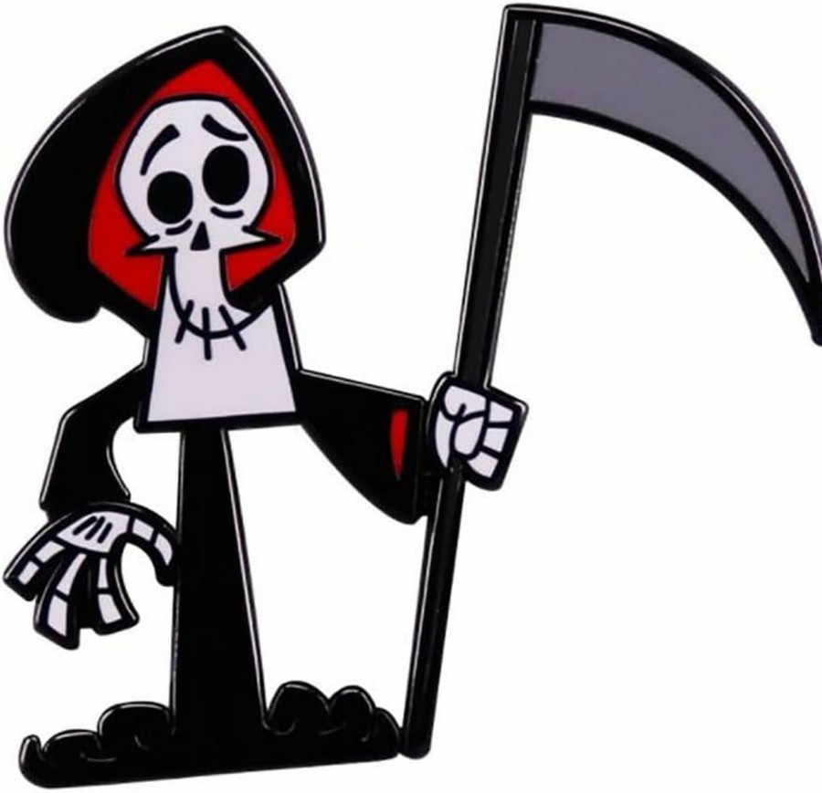 pmkvgdy The Grim Reaper Enamel Pin Cartoon Movie Halloween Style Badges Lapel Pin Death Pin Brooch For Bags Cool Stuff Jewelry Accessories Clearance