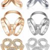 XHBTS Xhbts 6 Pcs Women'S Elegant X Shape Silk Scarf Clip Ring Crystal Rhinestone Scarves Clip Buckle Holder For Wedding Party Silver Rose Gold Hot