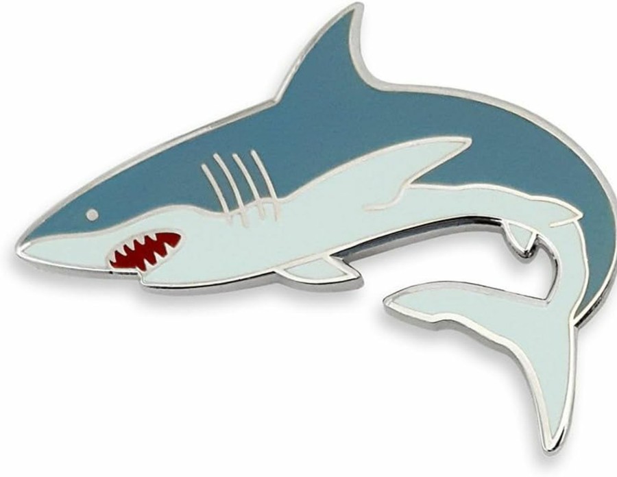 Pinsanity Pinsanity Great White Shark Enamel Lapel Pin Clearance