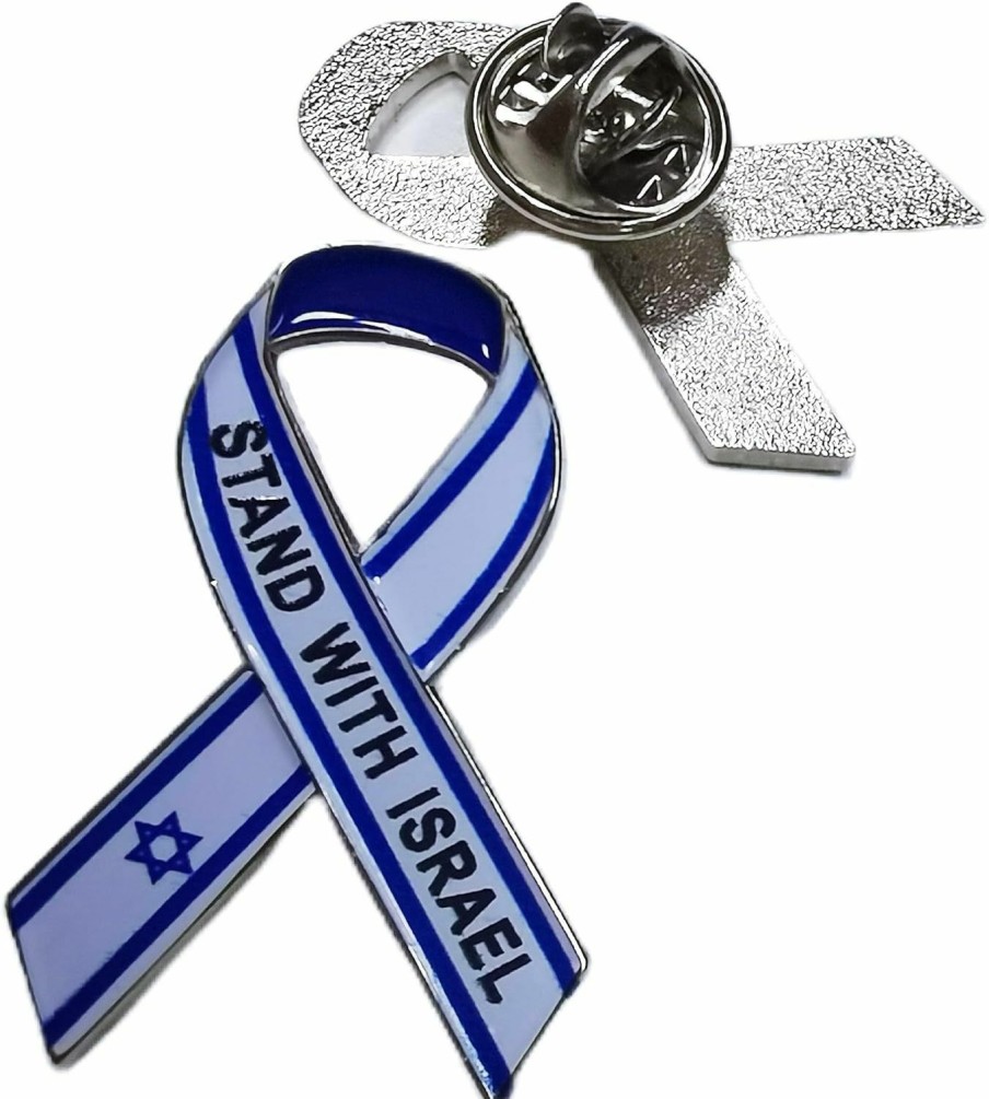 Levviye Israel Flag Ribbon Enamel Pin Badge Brooch Memorabilia Gift Wholesale