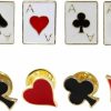 USHOBE Ushobe Heart Spade Aces Club Diamond Playing Card Suits Poker Playing Hand Cards Brooch Pin Poker Aces Lapel Pin Enamel Lapel Pin Set 8 Pcs/Set ( Random Style ) Wholesale