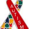 Fundraising For A Cause Fundraising For A Cause | Autism Word Ribbon Pins Autism Lapel Pins For Autism Awareness In A Bag Hot