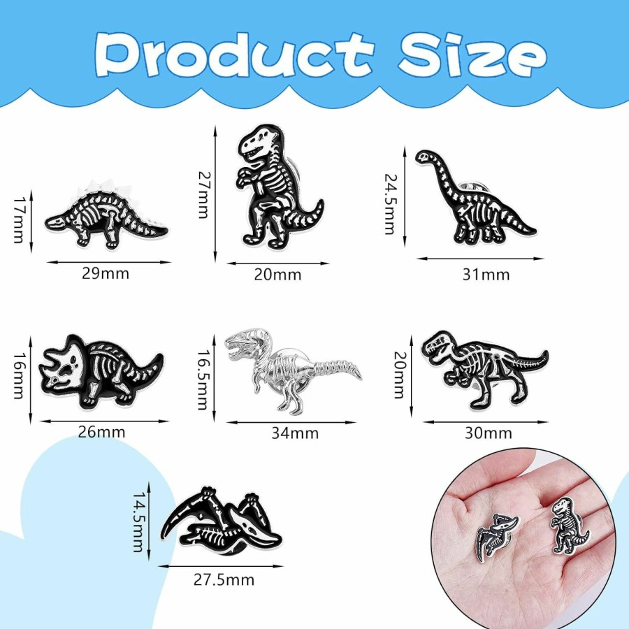 Ornaland Ornaland 5Pcs/7 Pcs Dinosaur Broochs Pins Enamel Skeleton Dinosaur Pin Set Animal Lapel Pins Accessory For Backpacks Badges Hats Bags Best