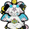 Dark Spark Decals Transgender Pride Hidden Flag Adorable Baphomet - Soft Enamel 1.5\" Black Enamel Pin Wholesale