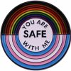 XKYDYF You Are Safe With Me Rainbow Flag Pride Lgbt Lovers Enamel Brooch Lapel Pins For Backpacks Badges Jewelry Decorations Hot