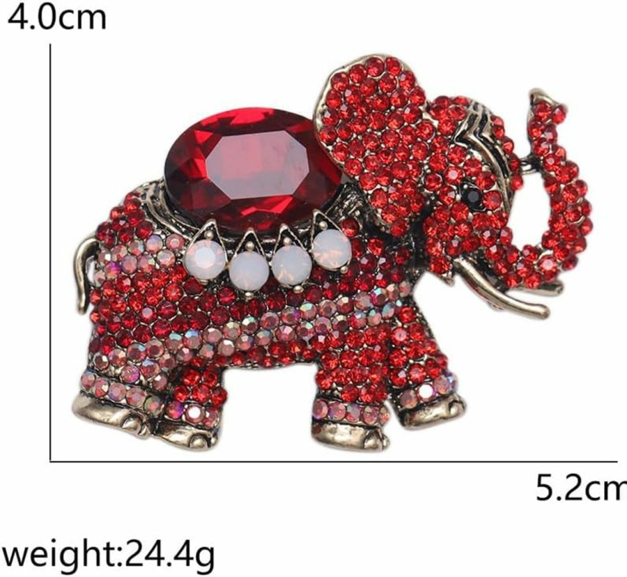 KORKUS Rhinestone Elephant Brooch Vintage Rhinestone Elephant Brooch Exotic Gemstone Diamond Elephant Corsage Creative Alloy Animal Pins Gowns Suits Elegant Decoration Men Women Jewelry Gifts Clearance