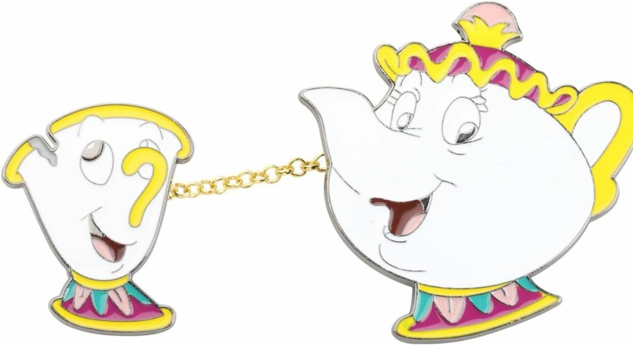 KEYCHIN Keychin Mrs.Potts And Chip Brooch Beauty Beast Inspired Gifts Mrs. Potts Tea & Biscuit Jewelry For Women Girls Wholesale