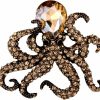 YACQ Yacq Jewelry Crystal Creepy Octopus Pin Brooch For Halloween Costume Accessories Party Women Teen Girl Wholesale