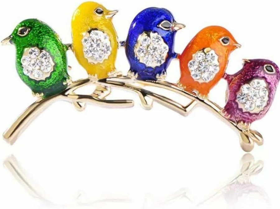 Comelyjewel Comelyjewel Colorful Little Birds Brooch Pins Alloy & Crystal Brooch Jewelry Gifts Useful And Practical Best