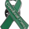 CENWA Cerebral Palsy Awareness Ribbon Pin Cerebral Palsy Awareness Month Gifts Green Ribbon Pin Best