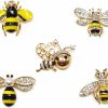 Honbay Honbay 5Pcs Fashion Cute Gold Tone Enamel Honey Bee Brooch With Rhinestones For Collar, Dress, Sweater, Scarf, Shawl Decoration New