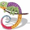 Dtja Rhinestone Chameleon Brooch Pin For Women Girls Fashion Exquisite Big Green Purple Colorful Crystal Animal Lizard Brooches Lapel Pins Dress Accessories Mardi Gras Carnival Holiday Jewelry Uni Gift Online