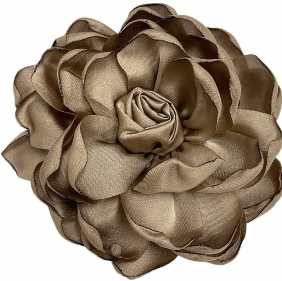 NewZenro Dainty Fabric Rose Flower Large Brooch Lapel Pins Delicate Elegant Handmade Flower Brooches Pin Classic For Wedding Party Dance Banquet For Women Dress Suit Ceremony Clothes Accessories Jewelry Valentine'S Day Gifts 100Mm Online