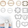 PartyYeah Partyyeah 12 Pcs T-Shirt Clips Metal Scarf Clips Ring, Fashion Alloy Pearl Rhinestone Clip Buckle Round Shirt Silk Scarf Tie Clothes Corner Knotted Button For Women Girls Decorative Accessories Clearance