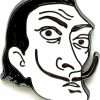 SKYFENGCN Salvador Dali Portrait Pin - Faces Series - Trendy Enamel Lapel Pin - Plated Badge For Clothing, Bags, And Lanyards Hot