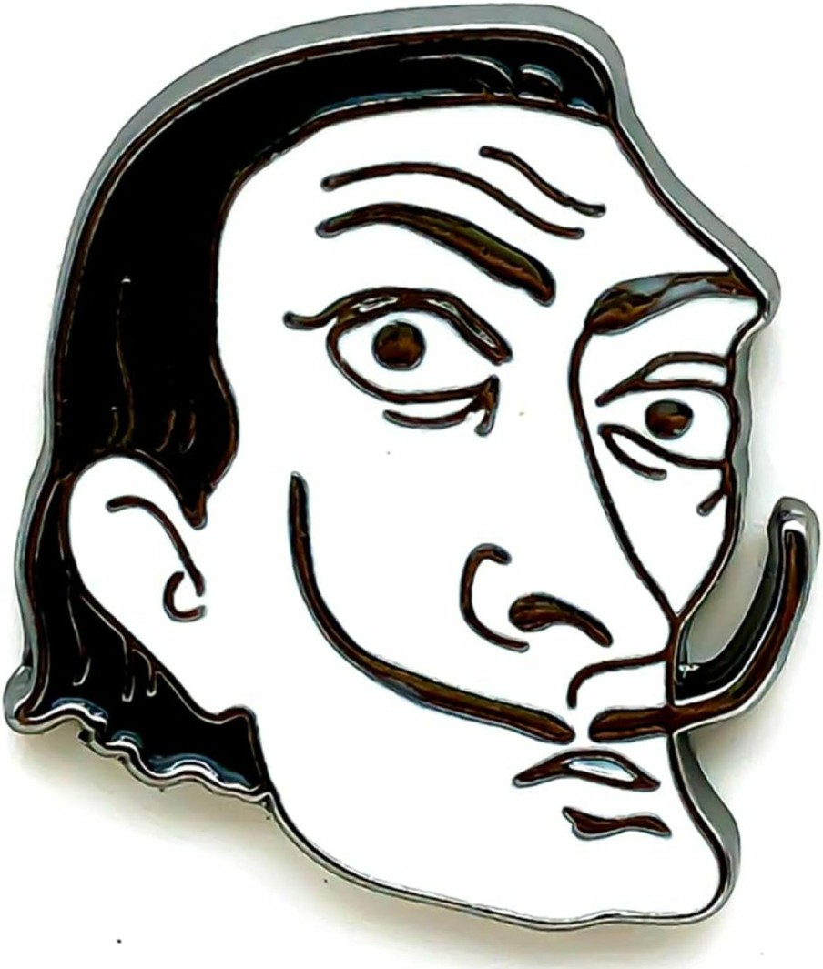 SKYFENGCN Salvador Dali Portrait Pin - Faces Series - Trendy Enamel Lapel Pin - Plated Badge For Clothing, Bags, And Lanyards Hot