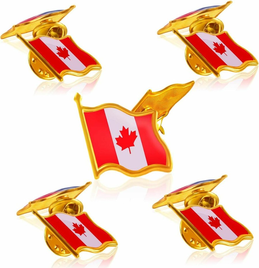 rhungift 20/50/100 Pack Canada Flag Pin Canadian National Lapel Pins Enamel Made Of Metal Souvenir Men Women Patriotic Clearance