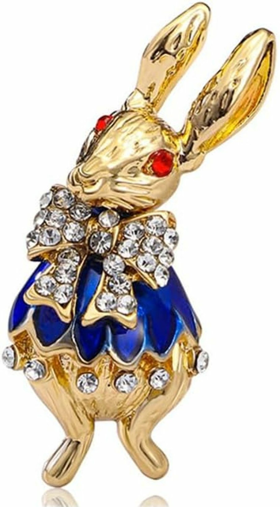 Dtja Rhinestone Bow Rabbit Brooch Pin For Women Girls Men Gold Plated Fashion Cute Crystal Bow Enamel Cartoon Bunny Gentleman Brooches Lapel Pins Lucky Decor Dress Accessories Easter Holiday Jewelry Gift New