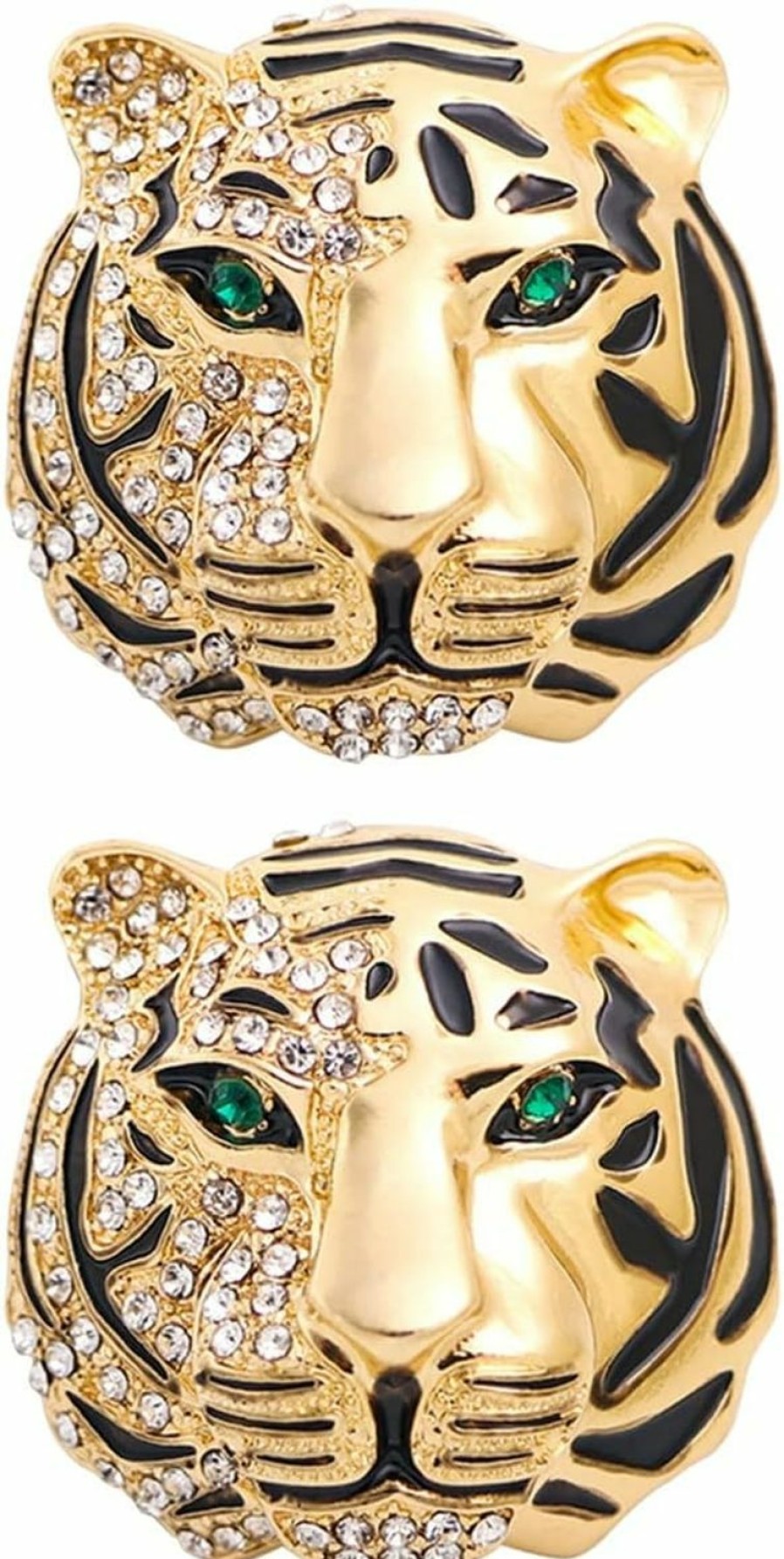 GALPADA Galpada Tiger Brooches With Rhinestones 2Pcs Vintage Punk Animal Tiger Head Corsage Brooch Pin Crystal Badge Lapel Pin For Men Women Suit Jacket Blouse Coat (Golden) Online