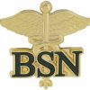 WIZARDPINS Wizardpins Bsn Letters On Caduceus Emblem Pin (Bachelors Of Science In Nursing) (1 Pin) Hot