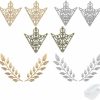 Generic Zaky 5 Pairs Brooches Accessories Palace Retro Hollow Pattern Shirt Collar Brooch Buckle Angle Triangle And Simple Elegant Double Leaf Collar Pin Brooch Gold Silver Plant Brooch With Box Hot