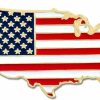 Mandujour America Map Outline Flag Lapel Pin Proudly Designed In Usa Free Beautiful Luxurious Gift Box Online