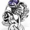 W | S WITHLOVE SILVER Withlovesilver 925 Sterling Silver Celtic Classic Scottish Style Thistle Heart Rose Simulated Cubic Zirconia Brooch Wholesale