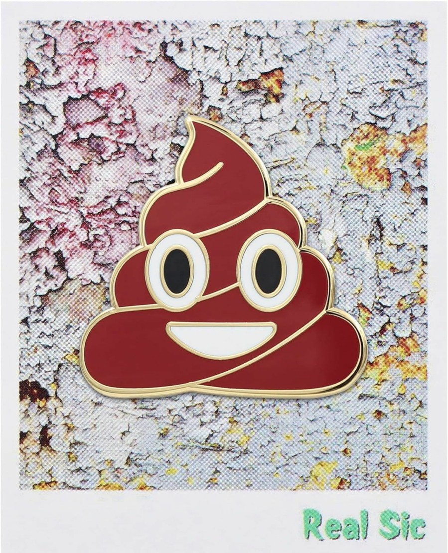 Real Sic Poop Emoji Pin Series By Real Sic - Emoji Poop Enamel Pins - Glittery Pink Poop Emoji Kawaii Pin Hot