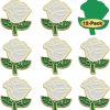 MIDLE 12/50/100Pcs White Rose Pins Bulk 1.2" - Valentine'S Day Flower Enamel Lapel Pin Brooch Badge Gifts For Men Women Clothes Bags Hats Online