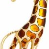 Dtja Enamel Giraffe Animal Brooch Pin For Women Girls Men Fashion Rhinestone Gold Tone Exquisite Big Dress Hat Costume Accessories Creative Christmas Birthday Holiday Decor Jewelry Gift For Pet Lover Hot