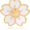 ROSTIVO Rostivo Cherry Blossom Lapel Pin Enamel Pins For Backpacks Cute Tiny Flower Brooch Pin For Women And Girls (White) Clearance