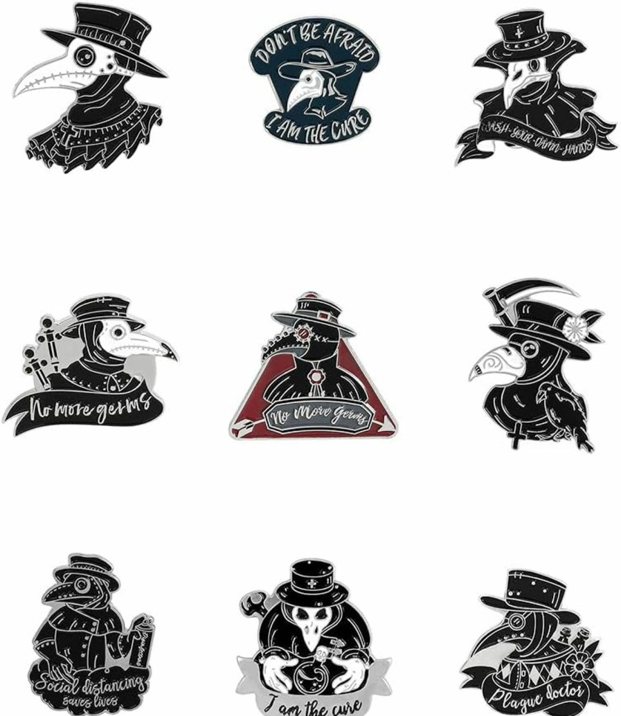 GYAYU Plague Doctor Bulk Enamel Pins Set Anime Pins For Backpacks Aesthetic Gothic Punk Pins For Jackets Hats Clothes Hot