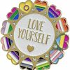 VNEWSCHI Love Yourself Rainbow Enamel Pins Heart Pride Brooch Metal Badge Lgbt Cute Pin For Men'S And Women'S Clothing Schoolbag Accessories Gifts Wholesale