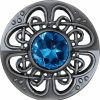 Kilt Emporium Kilt Emporium Culloden Plaid Brooch - Elegant Pewter Silver Antique Finish Celtic Kilt Pin, Various Gemstone Colors, 3-Inch Diameter Wholesale